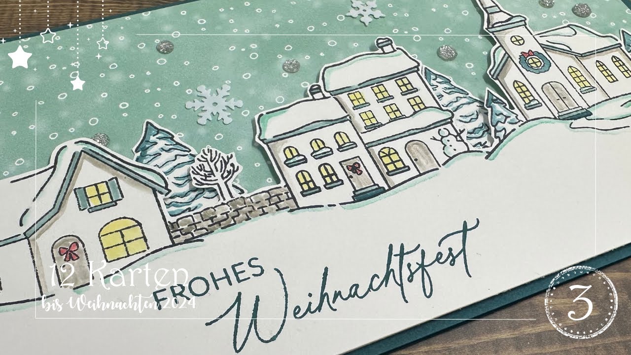 12 Karten bis Weihnachten 2024 | Karte 3 | Yuletide Village | Weihnachtsworte