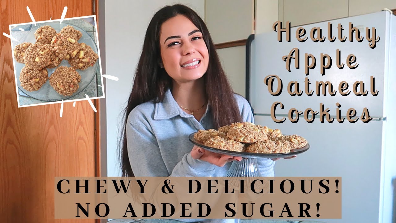 The BEST Healthy & Low-Calorie Apple Oatmeal Cookies! 🍎 | Fall Recipe | Gluten Free & No Added Sugar