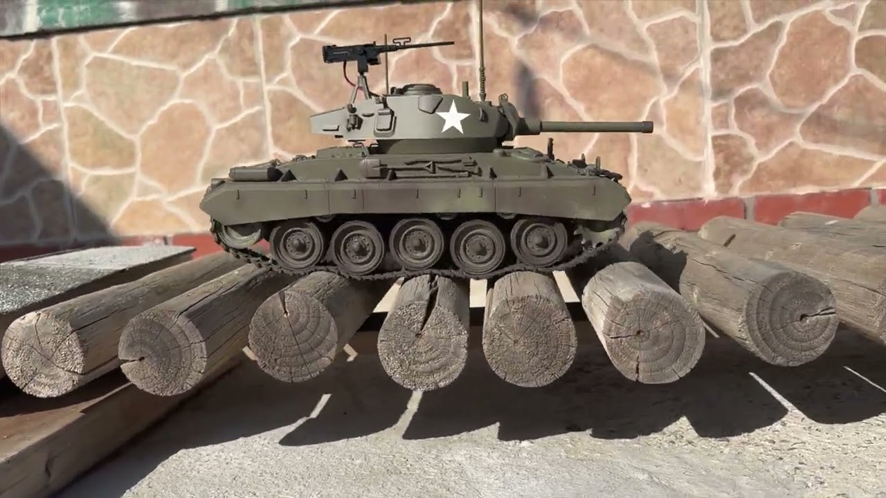 TONGDE 1/16 RC M24 CHAFFEE TANK - OBSTACLE TEST RUN
