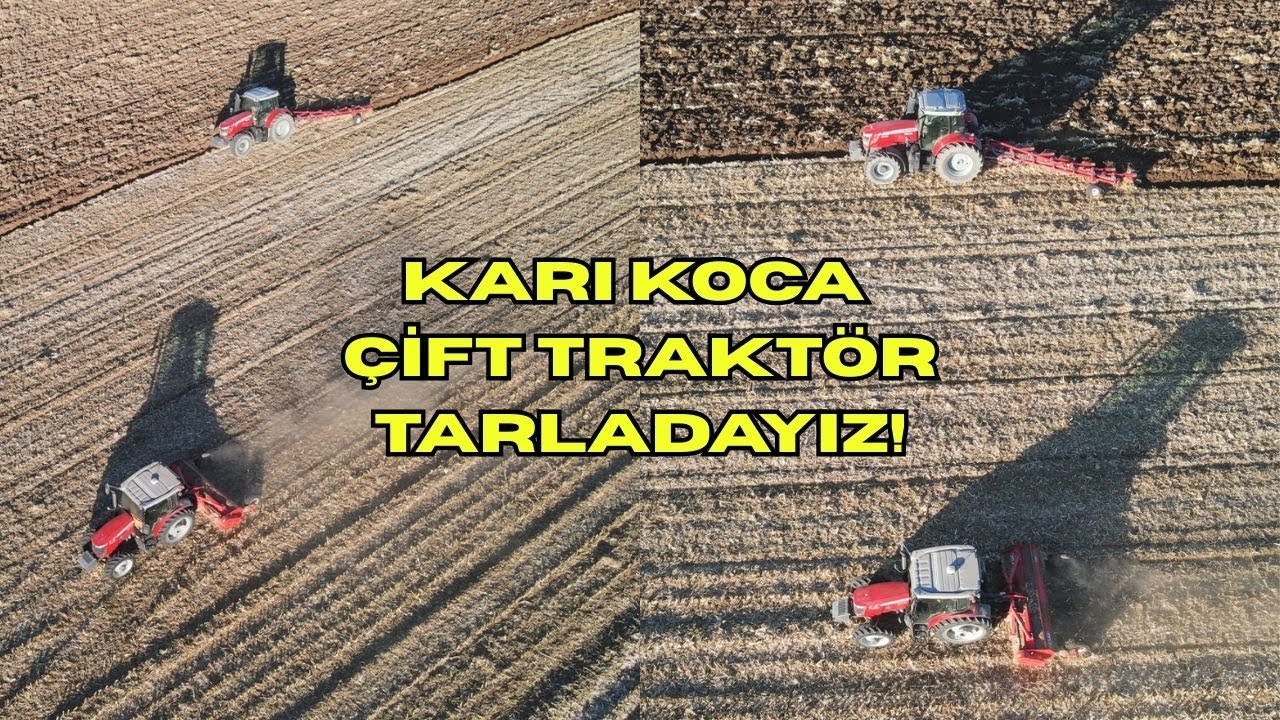 KARI KOCA ÇİFT TRAKTÖR TARLADAYIZ! MISIR YERLERİNE SAP PARÇALAMA ÇEKİP SÜRÜYORUZ!