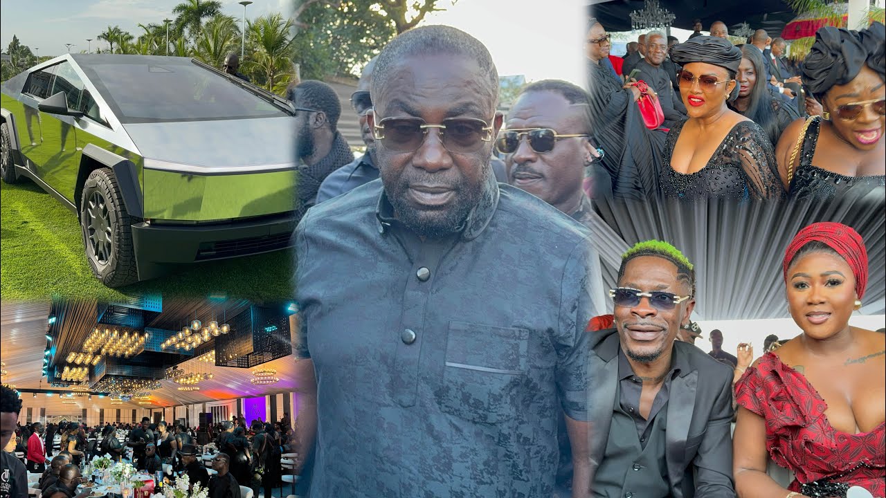 Watch How Despite Storms Kofi ABan’s Funeral with his Latest Cyber Tesla Truck😳Shatta Wale is Demon