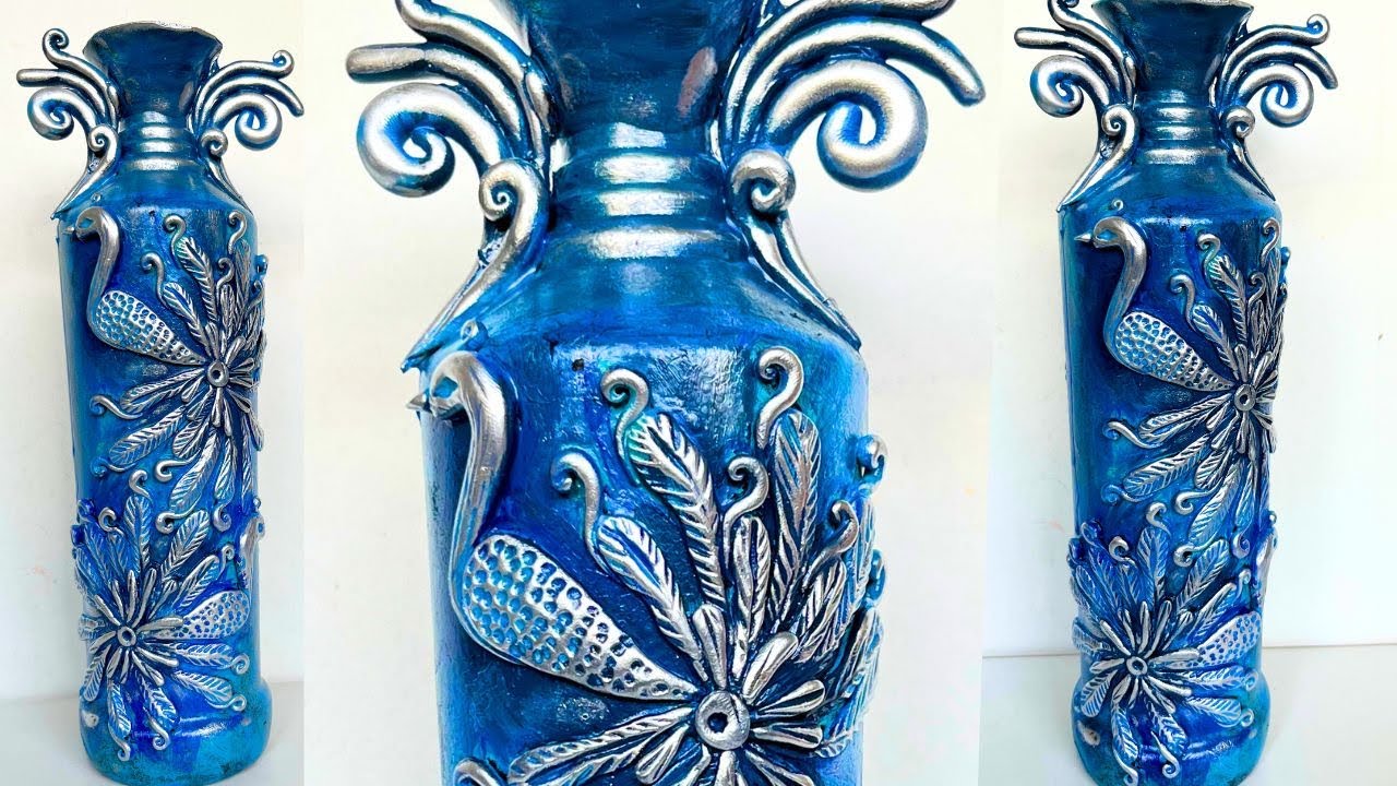 Convert Glass Bottle into Antique Vase