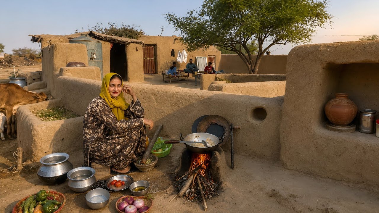 Morning Routine of Village Woman | Traditional Cooking in Mud House | Pakistan Village Life