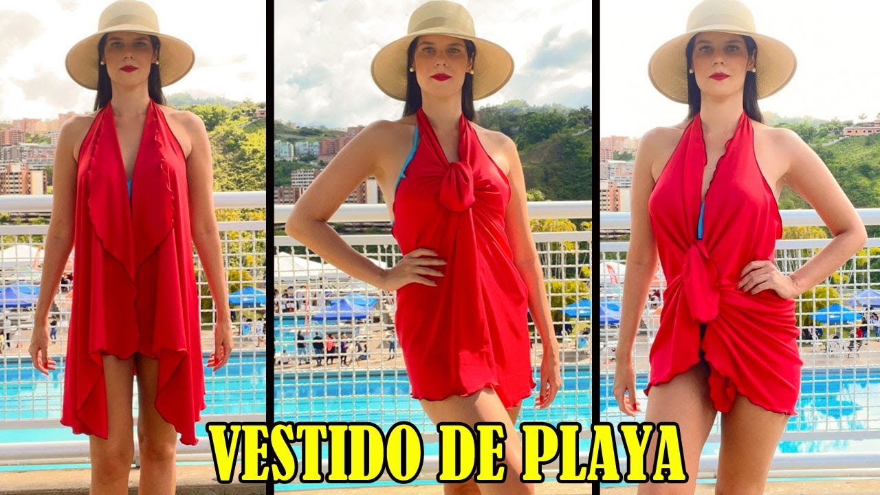 COMO HACER VESTIDO DE PLAYA MUY FÁCIL - 1 SÓLA COSTURA - TALLA ÚNICA - PATRÓN GRATIS - ByMariG