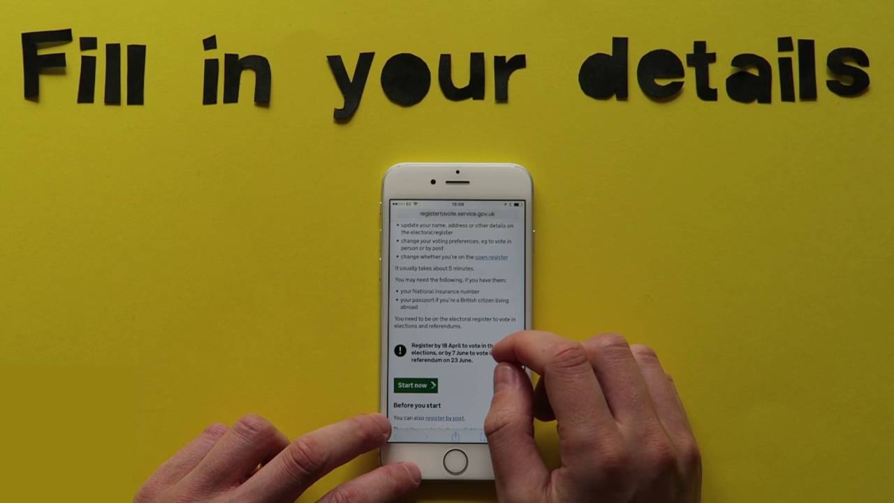 Registering to vote is simple - it takes less than 5 mins!