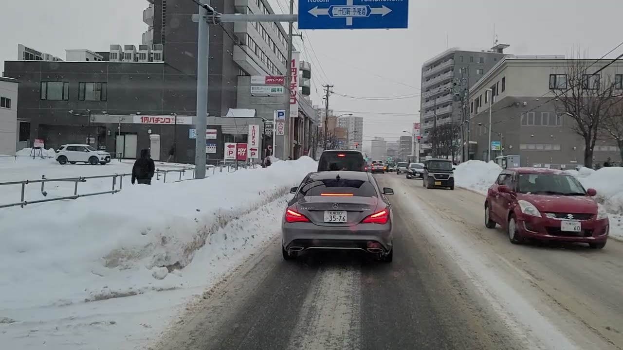 2026年1月20日朝　札幌市西区発寒11条6丁目～西野屯田通～北5条手稲通交差点　ドライブ
