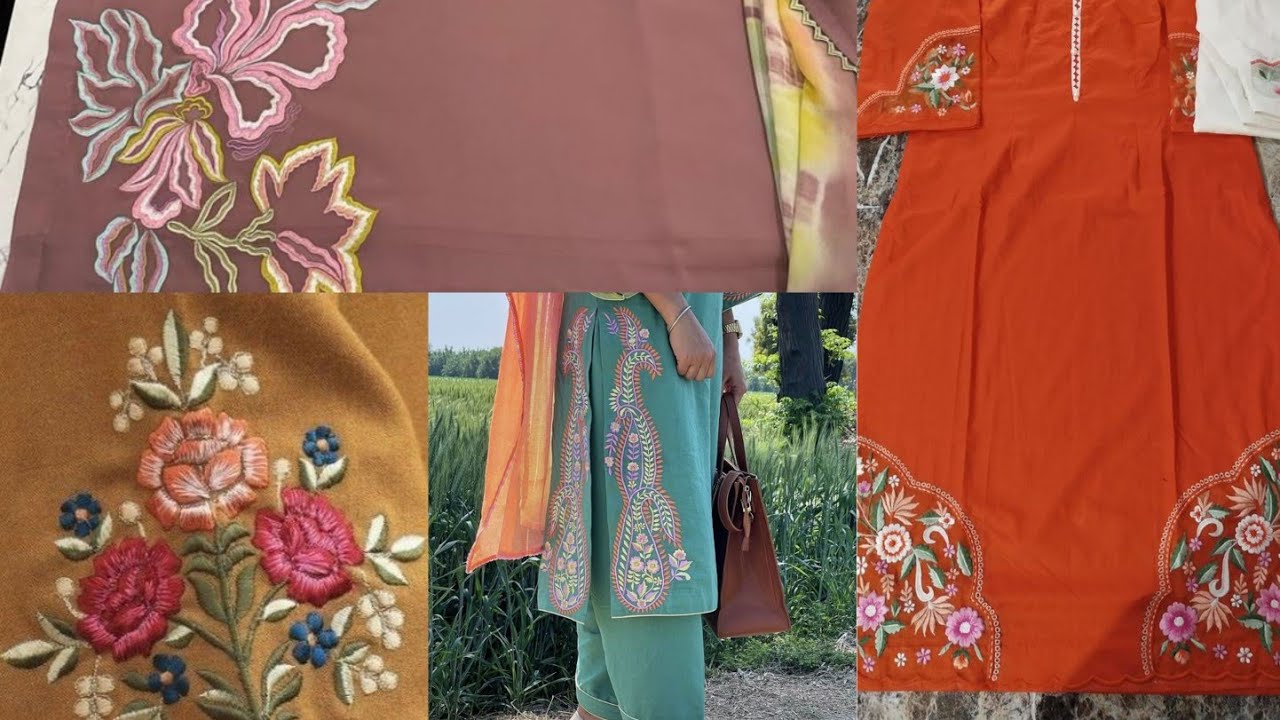 Machine embroidery designs❤/  latest machine work design💛/  new punjabi suit 2025🔖/embroidery design