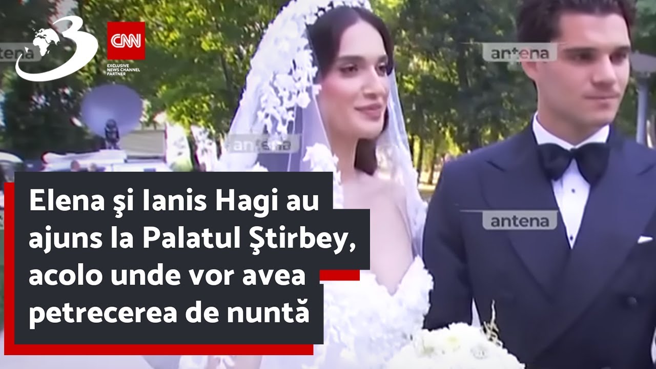 Elena şi Ianis Hagi au ajuns la Palatul Ştirbey, acolo unde vor avea petrecerea de nuntă