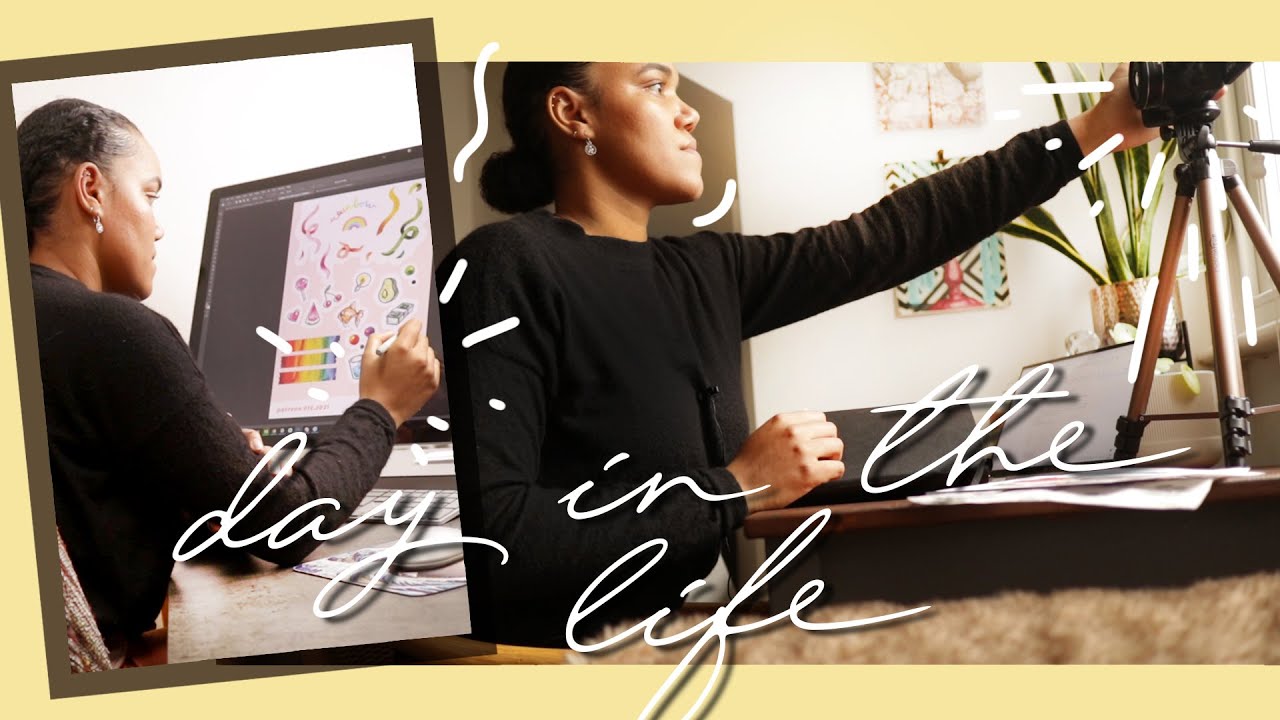 Designing Sticker Sheets, Filming and Editing YouTube Videos · Day In The Life Studio Vlog · #ad