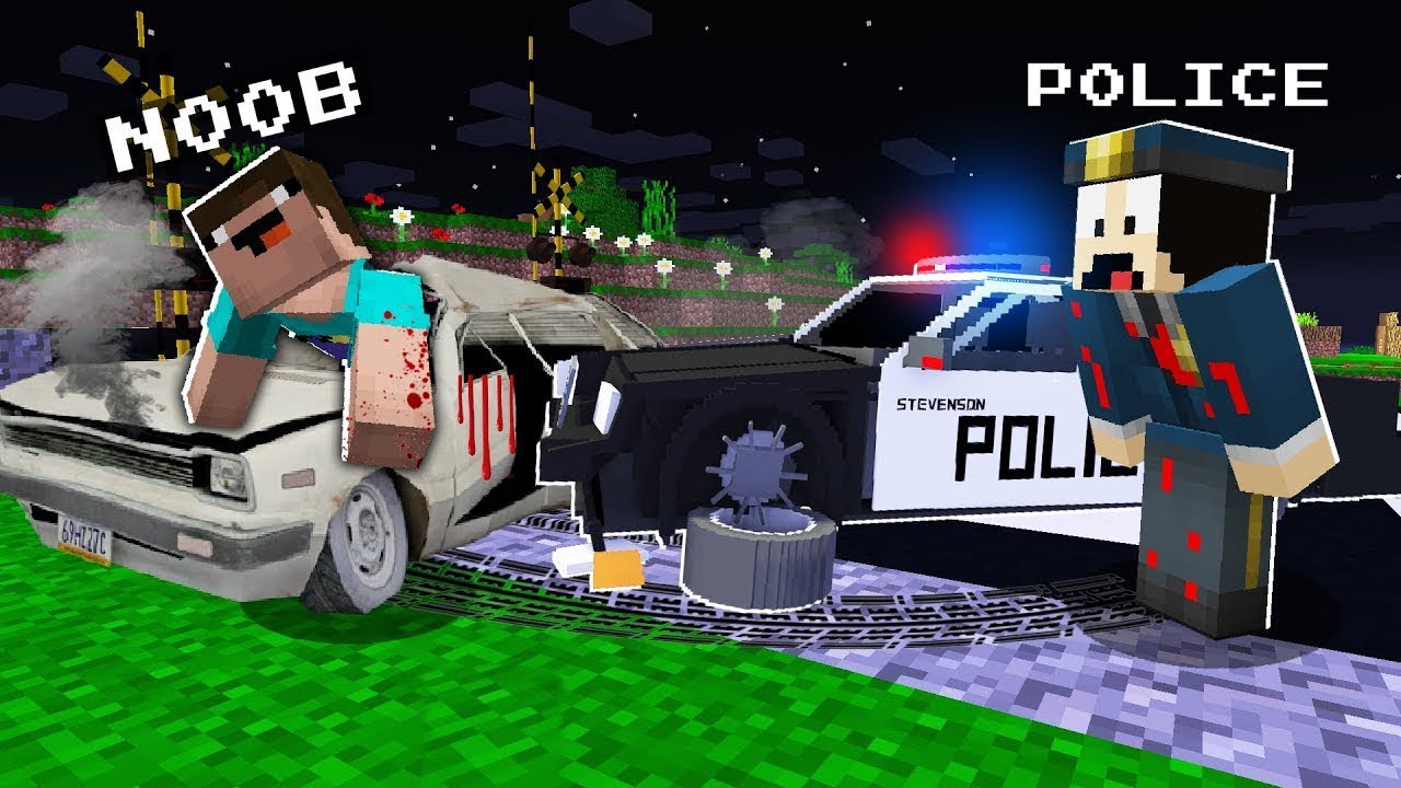 NOOB MĚL NEHODU! SRAZILA HO POLICIE V MINECRAFTU! 😱