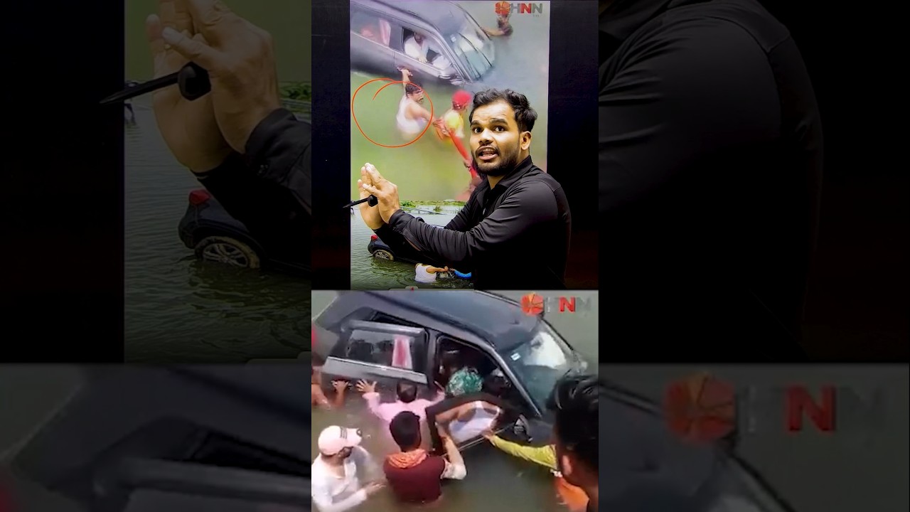 How to survive if the car falls into the water.#science #education #physics #learning #experiment