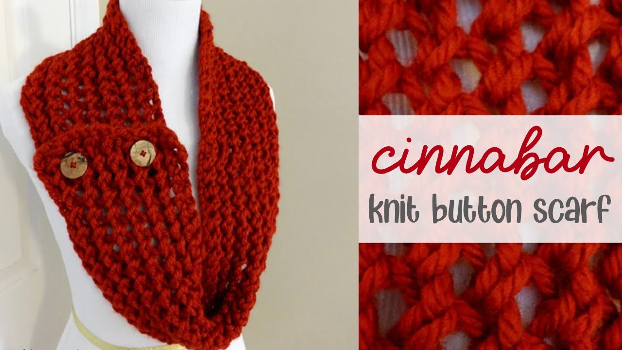 How to Knit the Cinnabar Button Scarf