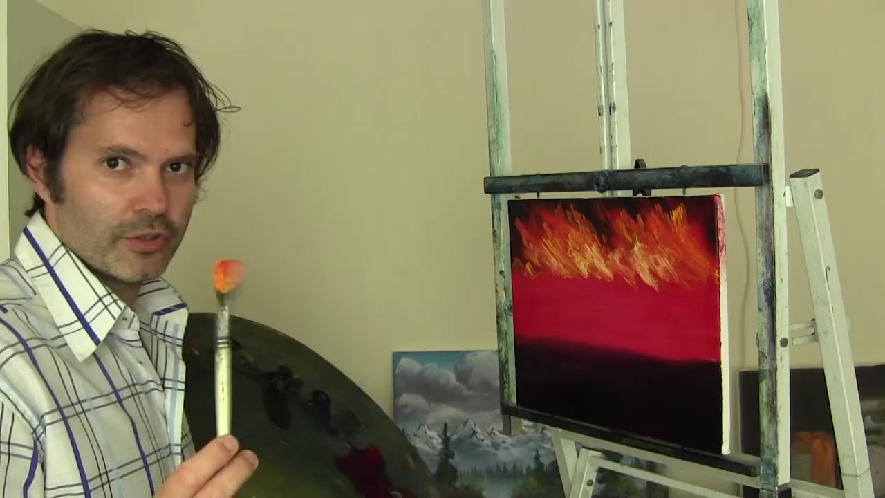 Fire In    Castle   Wet on Wet   Oil Painting