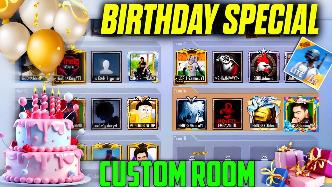 BIRTHDAY SPECIAL PUBG LITE UNLIMITED CUSTOM ROOM 🎂 || PUBG LITE LIVE FMG GAMING