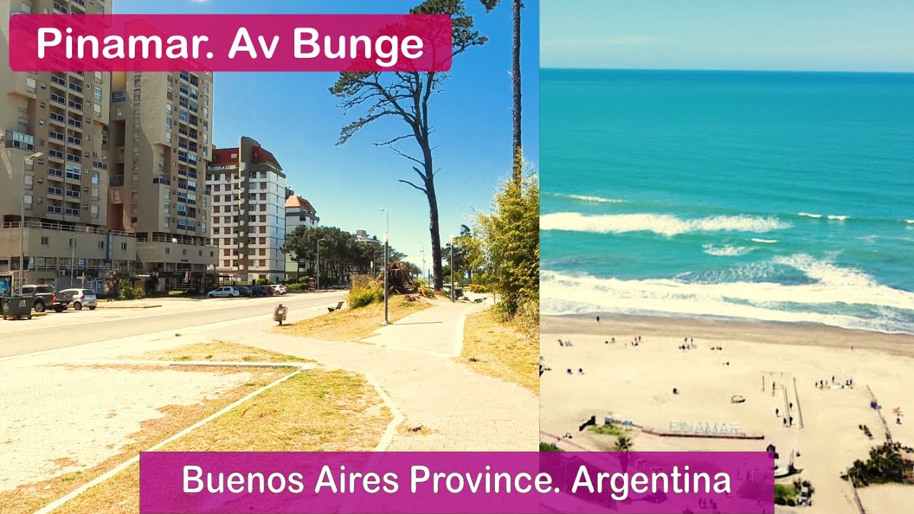 PINAMAR. Av Bunge to the Sea. Walk & view. Argentina.