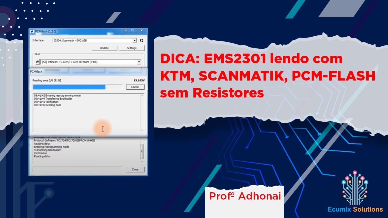 Dica: EMS2301 Lendo com KTM, SCANMATIK, PCM-FLASH sem Resistores