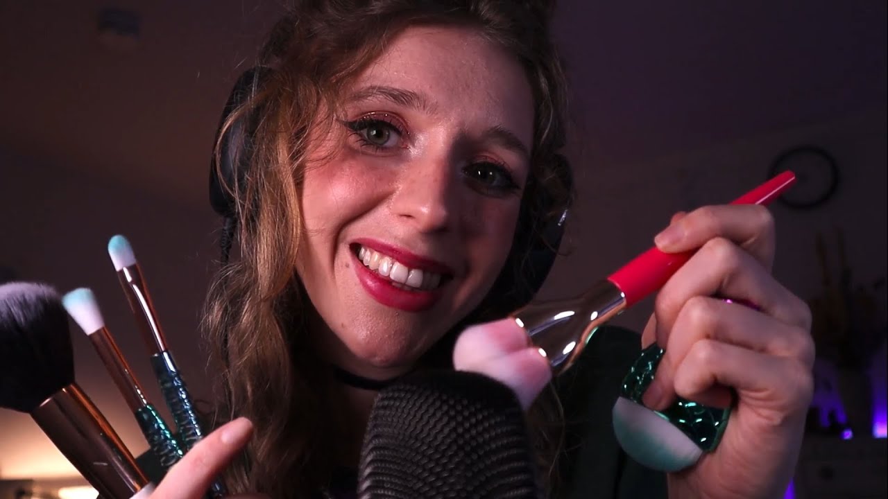 ASMR ✨Brushing You To Sleep [Face Touching, Mic Brushing, Whispering]