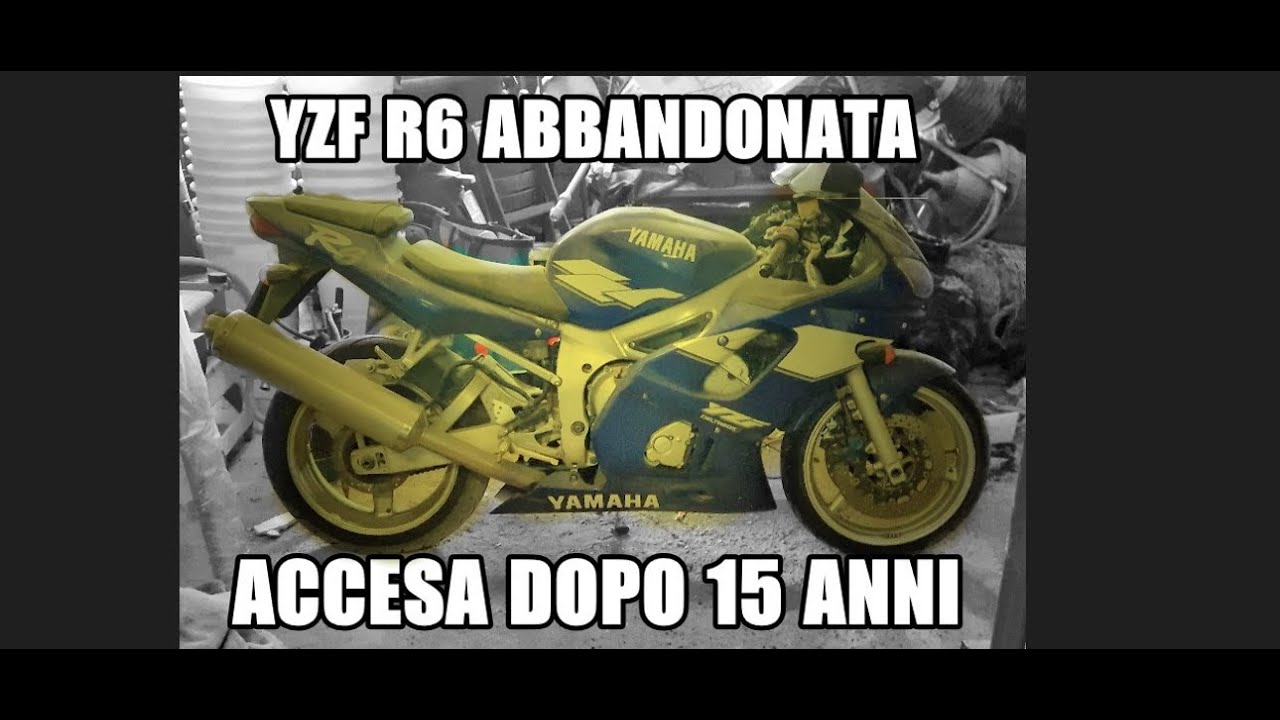 Messa in moto dopo 15 anni abbandonata in cantina ! - YZF R6 1999