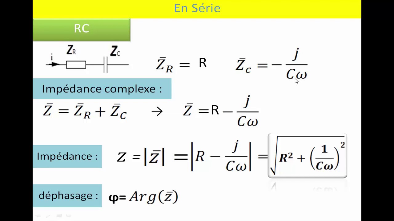 Courant Alternatif : Calcule De  L’impédance et Le déphasage Circuit en Série