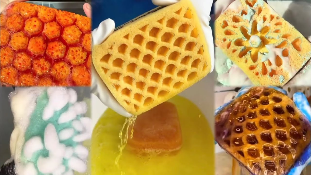 CARVED SPONGE SQUEEZING ASMR