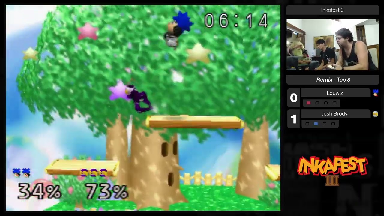 Inkafest 3 Smash Remix Losers Final Josh Brody (Sheik) vs Louwiz (Goemon, Crash Bandicoot) SSB64