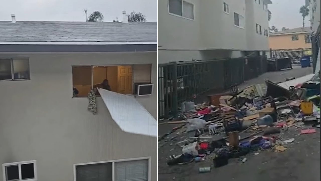 Neighbor nightmare: Man tossing furniture, screaming out window all day