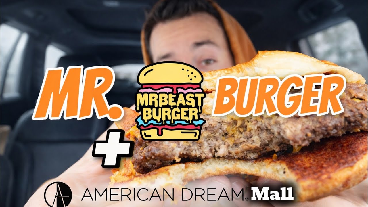 Ем бургер MrBeast в торговом центре American Dream Mall.