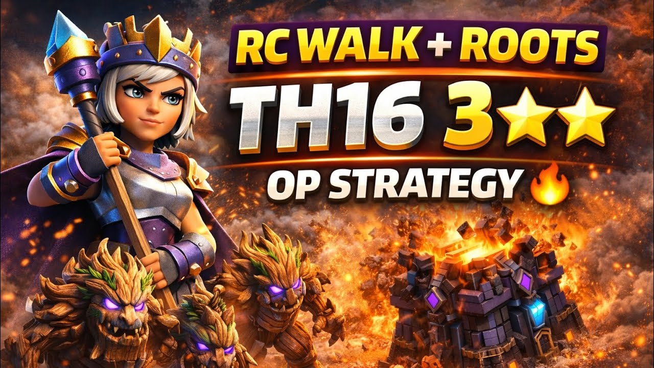 TH16 RC Walk + Root Riders 🔥 | Easy & Strong 3⭐ Strategy | CoC
