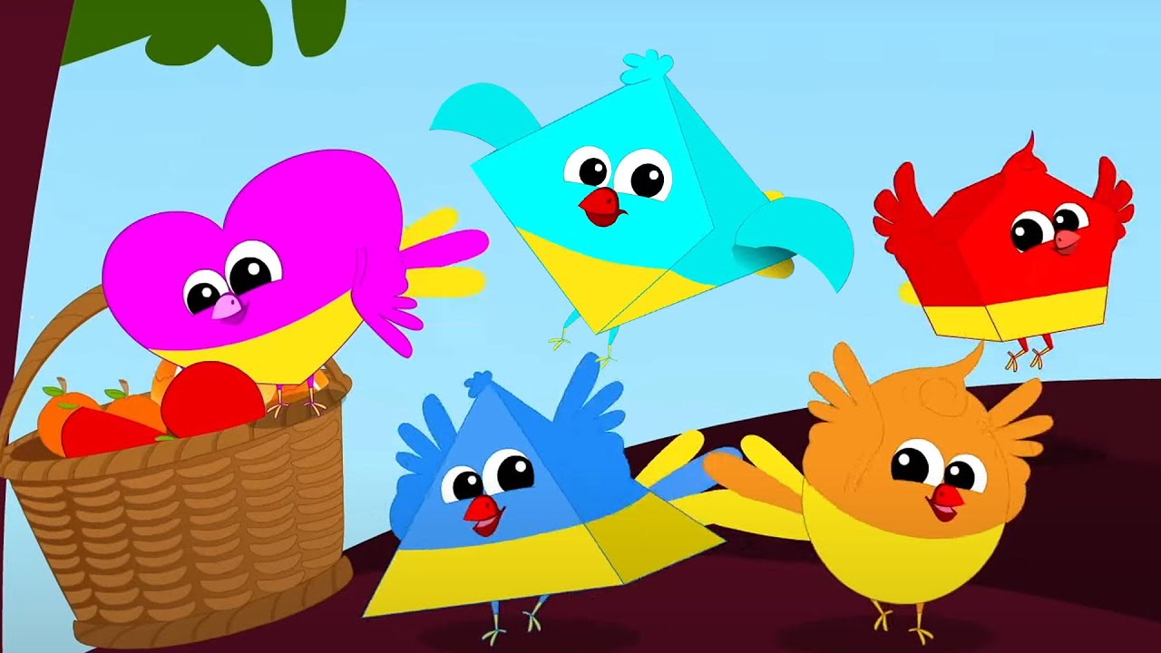 Five Little Birds, Counting Song and Nursery Rhyme for Kids
