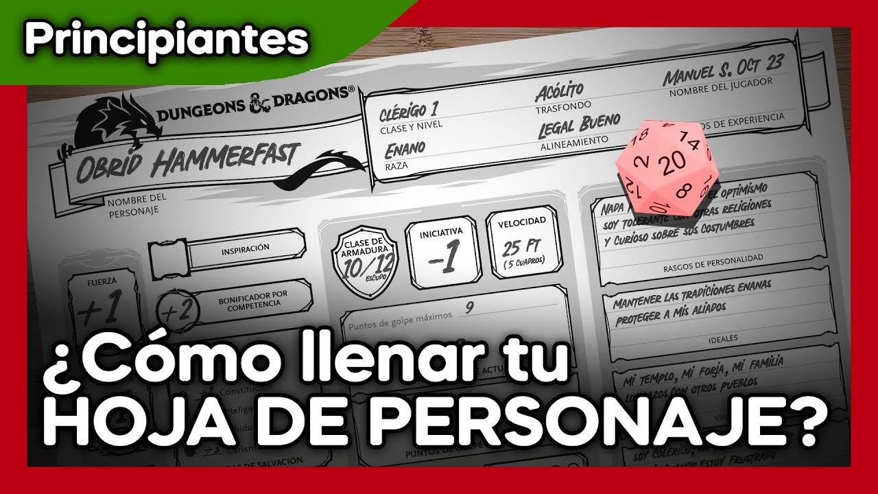 ¿Cómo llenar tu HOJA DE PERSONAJE 2014? | #dungeonsanddragons #calabozosydragones
