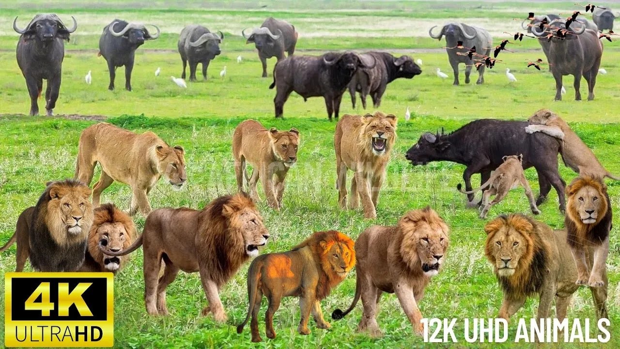 4K African Wildlife： Queen Elizabeth National Park, Uganda - Scenic Wildlife Film With African Music