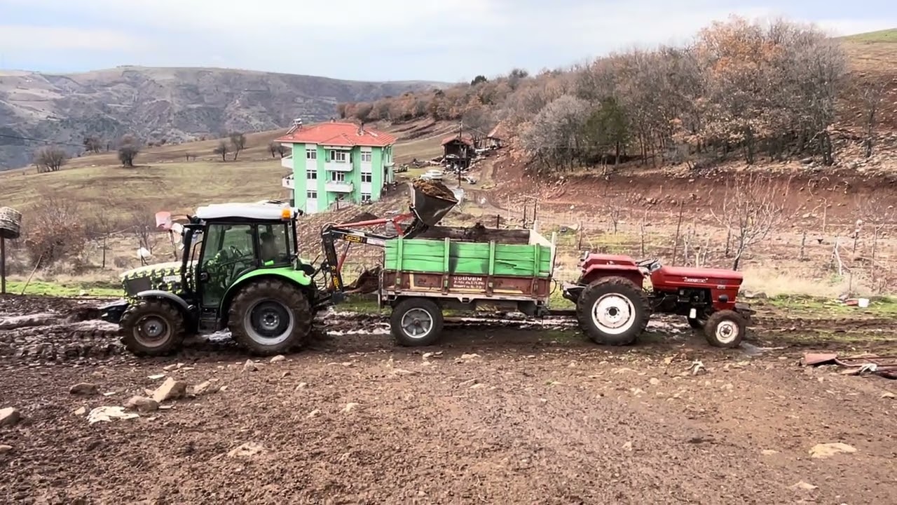 Deutz fahr 4055 e plus  ıslak  hayvan gübresi yükleme performansı #farming  #deutzfahr #traktor 