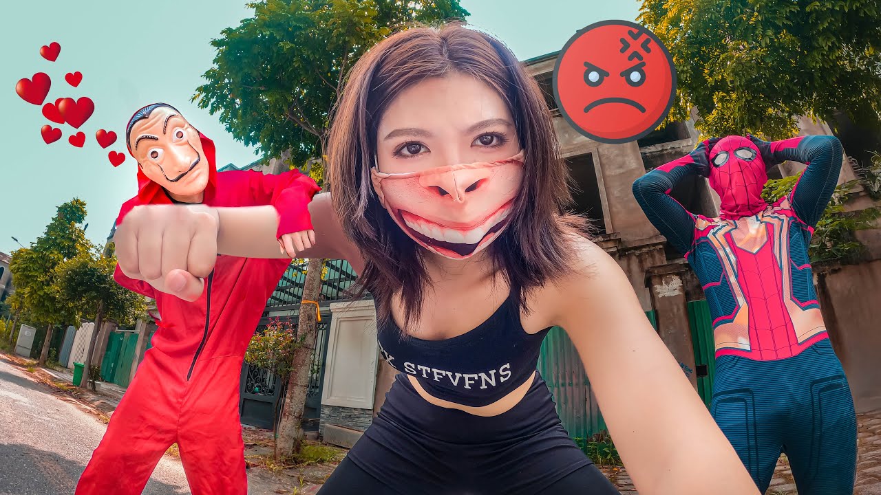 MONEY HIST И SPIDER-MAN ESCAPE против ANGRY GIRL (Забавная погоня от лица паркура)