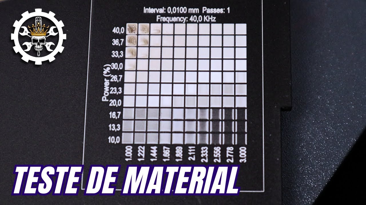 Teste seu Material antes de Gravar ou cortar a laser