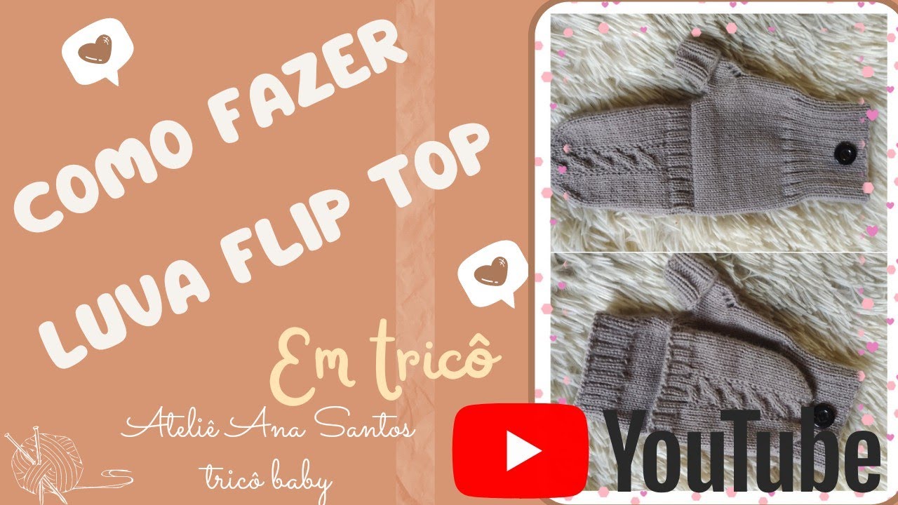 Luva Flip top (tampa abre e fecha) parte 2 em tricô #tricoamaquina