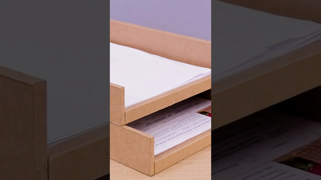 How to make a paper tray from upcycled cardboard  #diy #cardboardcraft #upcycling
