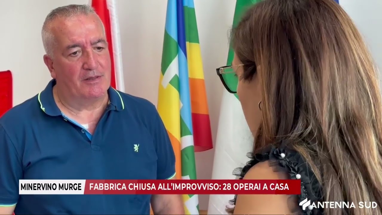 26 GIUGNO 2025 - MINERVINO MURGE: FABBRICA CHIUSA ALL’IMPROVVISO, 28 OPERAI A CASA
