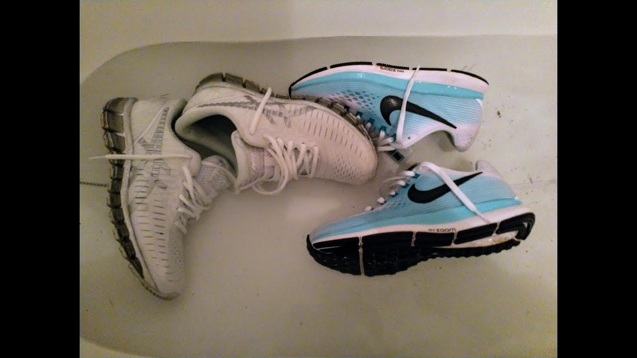 She is taking shower in Asics Quantum and Nike Pegasus