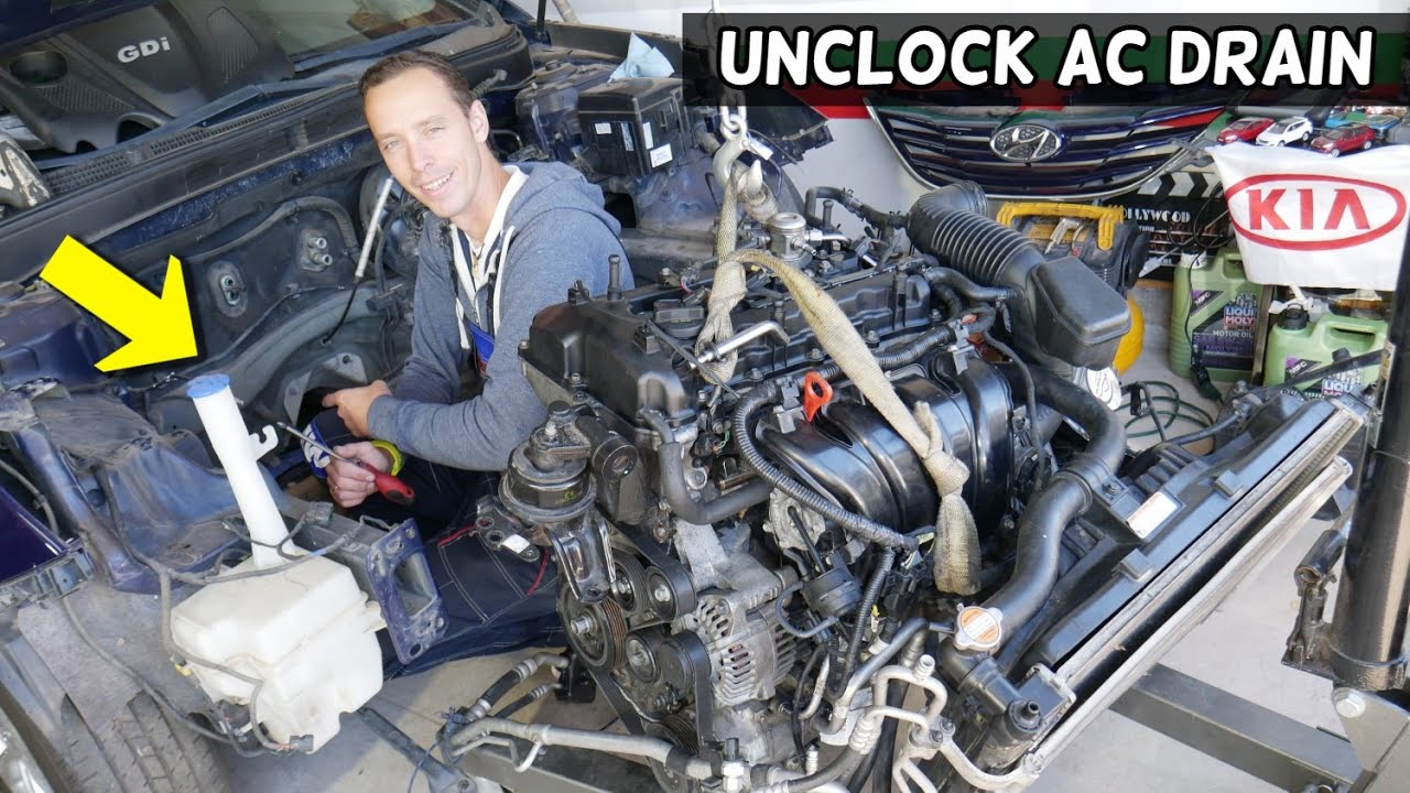HOW TO UNCLOG AC DRAIN PLUG ON HYUNDAI KIA