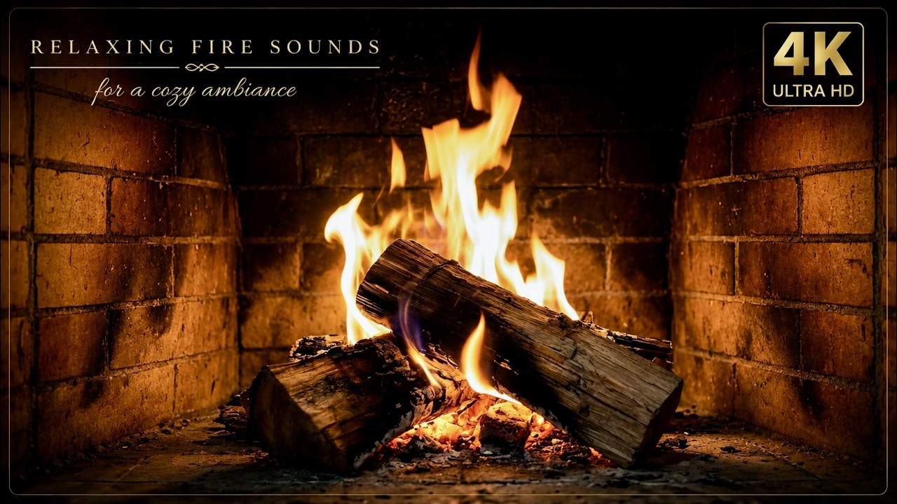 Cozy Fireplace 4K 🔥 Crackling Fire Sounds for Relaxation (3 Hours)