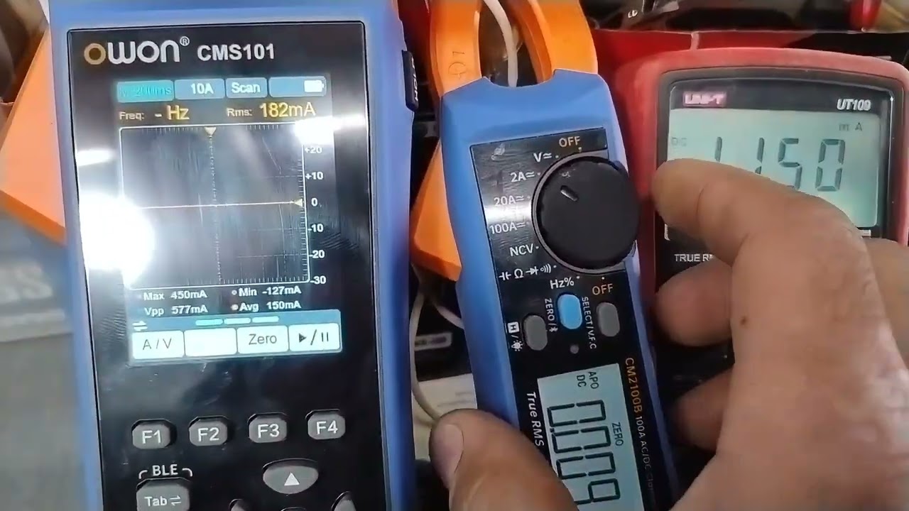 Pinza amperimetrica owon CMS101 vs. CM2100B👏Comparativa de corrientes bajas en miliamper.