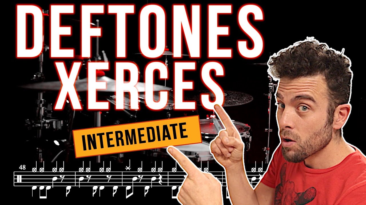 Deftones - Xerces - Drum Cover (with scrolling drum score)