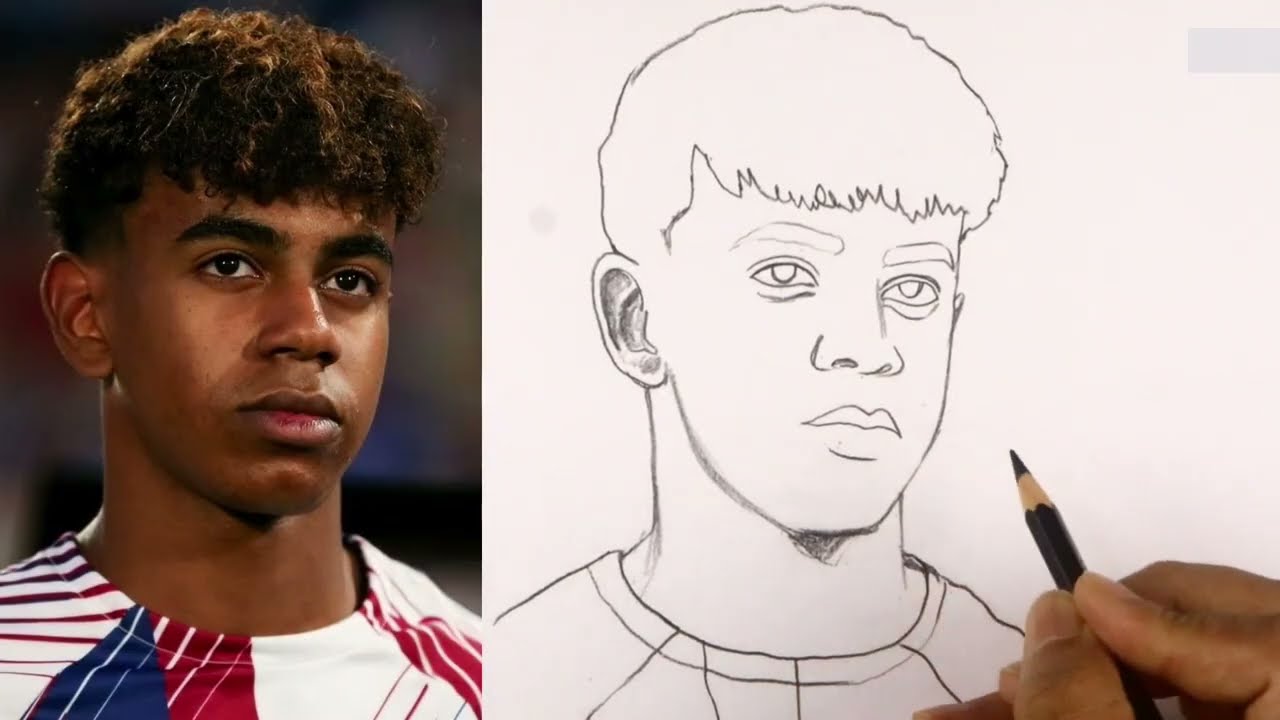 Lamine Yamal Realistic Face Easily Draw