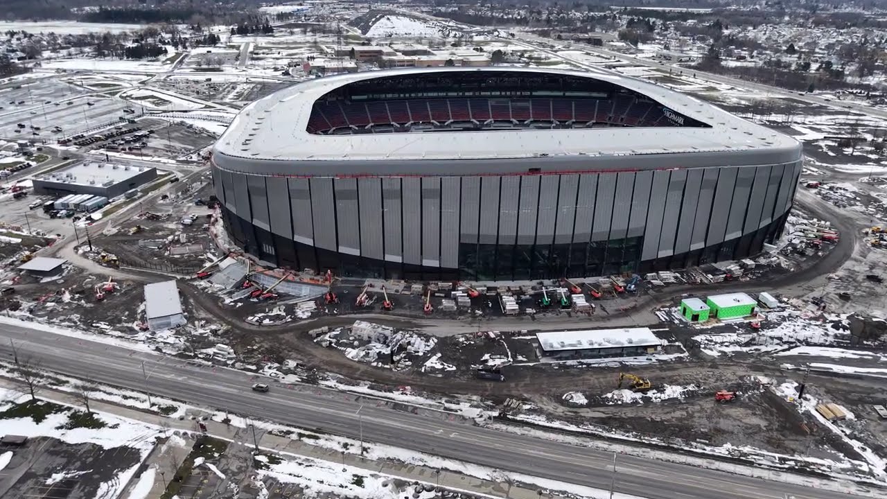 Highmark stadium old & new by drone 3/18/ 2026