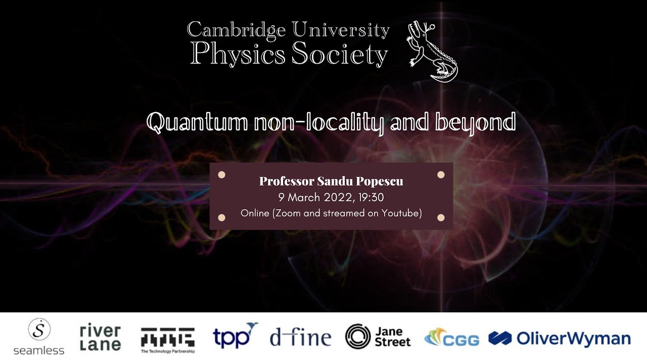 Professor Sandu Popescu - Quantum non-locality and beyond