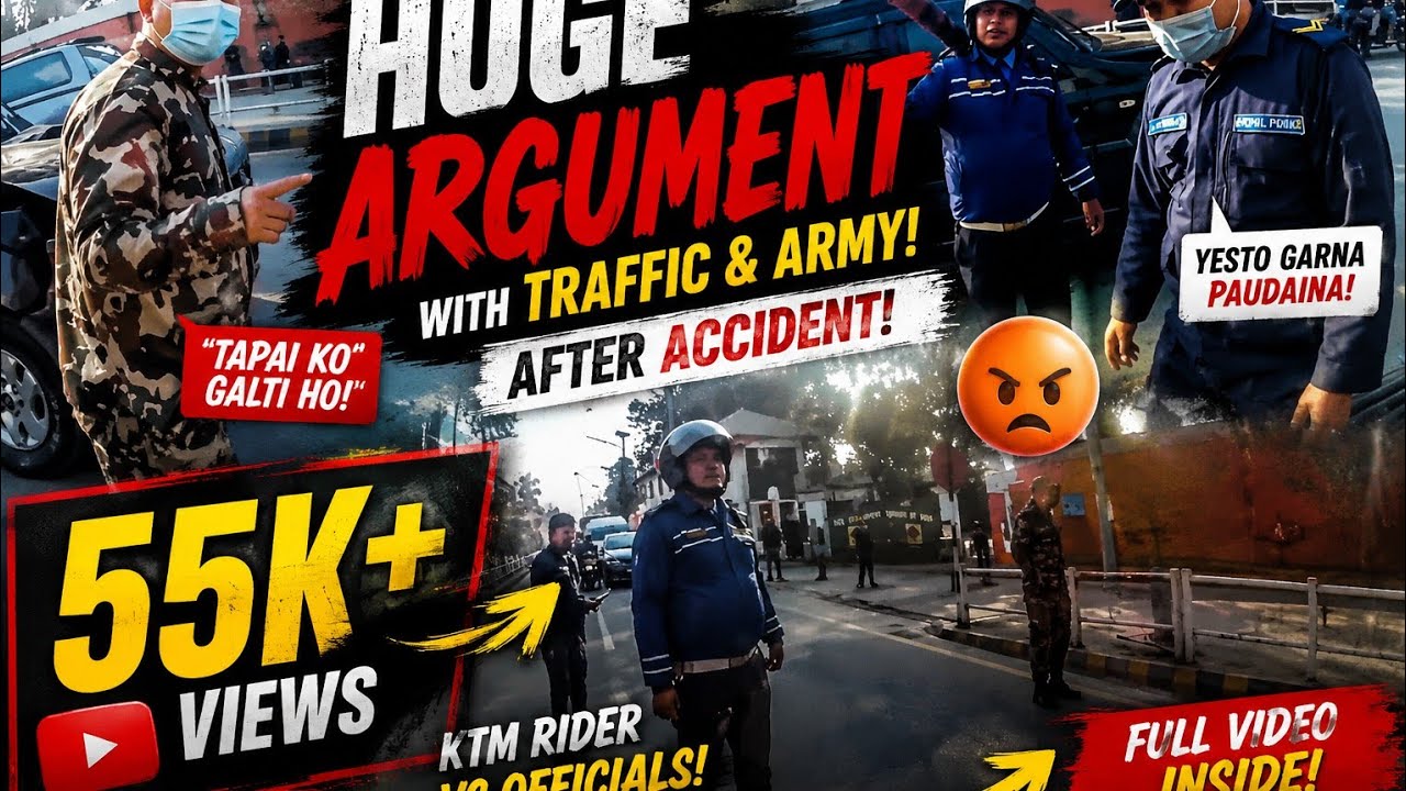 Traffic Sanga Lafada Paryo Nepal Biker vs Cops in Road rage 