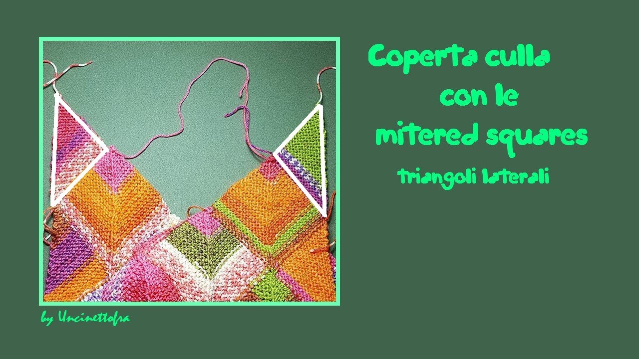 Copertina culla con le mitered squares (triangoli laterali)