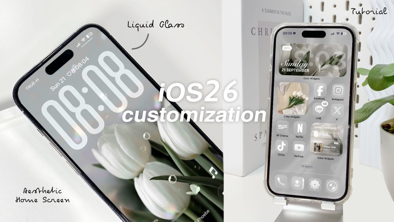 iOS 26 AESTHETIC CUSTOMIZATION!  ⊹ ࣪ ˖ 𐙚  | custom iphone theme, widgets, icons tutorial