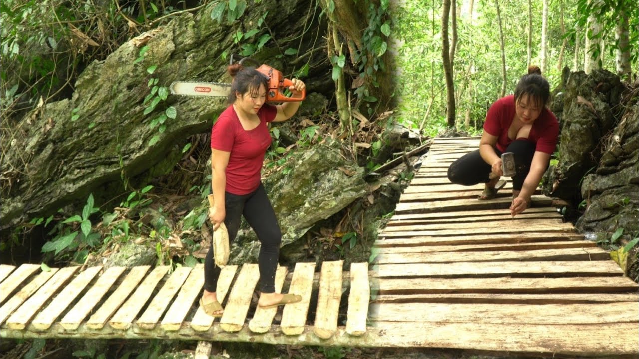 Build a wooden bridge over a dangerous and bumpy road - Free Life