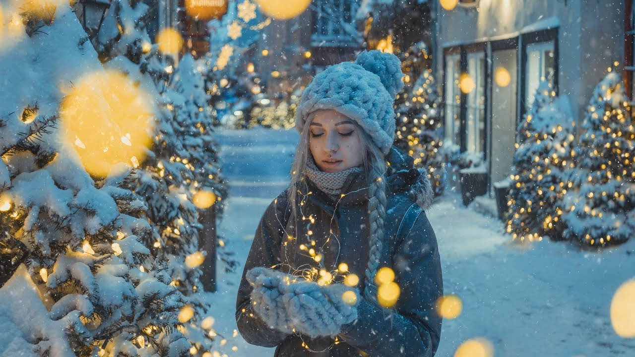 Christmas in Quebec, Canada. December 2017